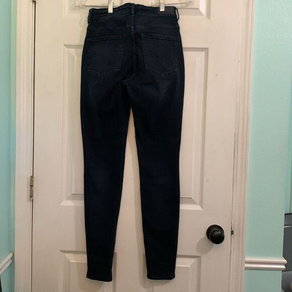 Express Stretch + Denim Perfect Curves Dark Wash Legging High Rise Size 2 R - Picture 4 of 8